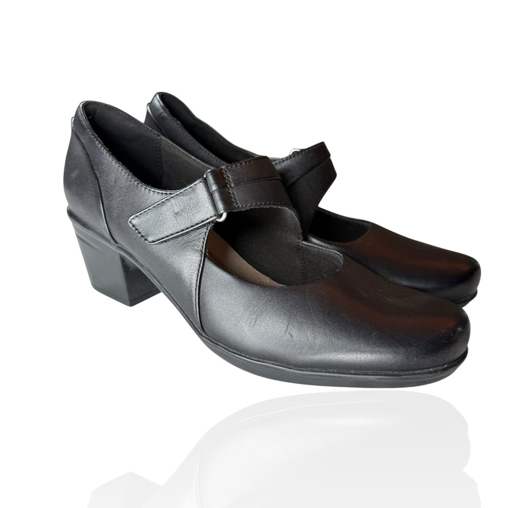 Clarks Collection Women's 8.5 Emslie Lulin Mary Jane Pumps Black Comfort Heels